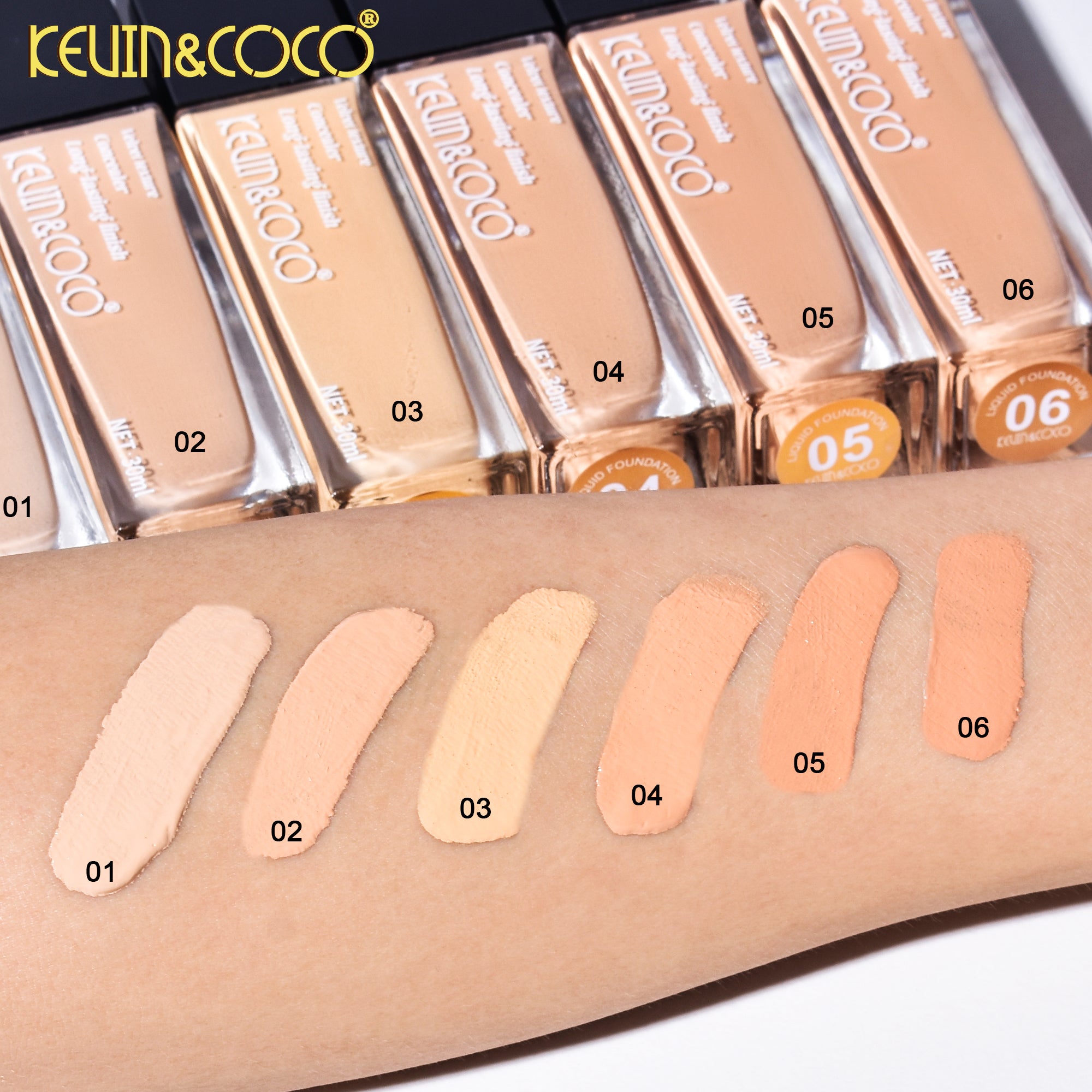 6-Color Flawless Face Liquid Foundation (KC244966)