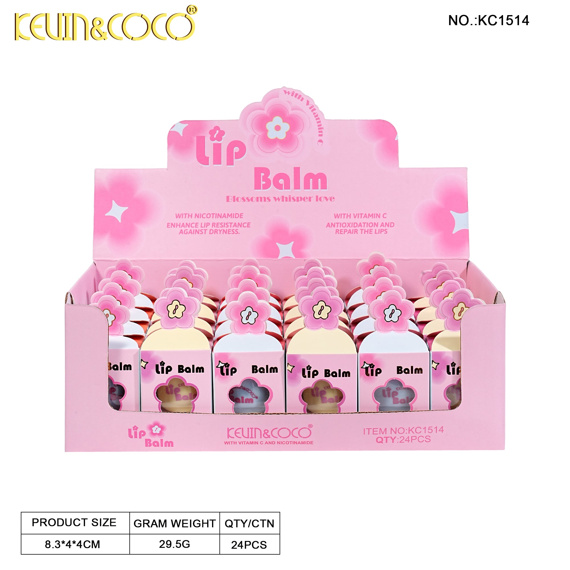 Flower Pudding Lip Balm-24PCS(KC1514)