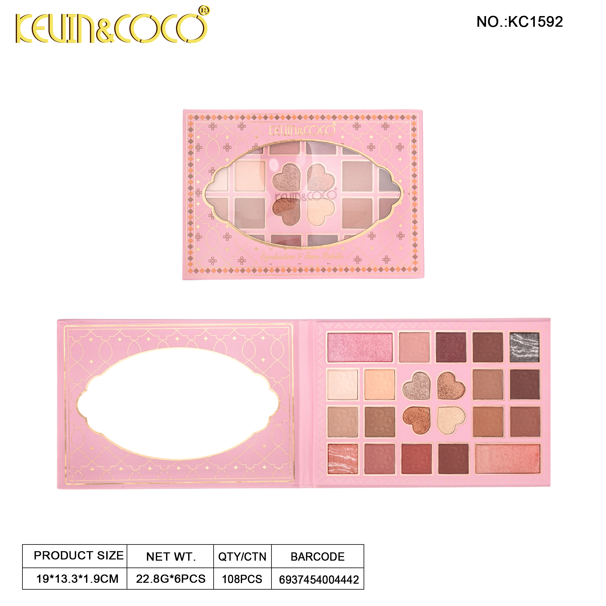 Shajar Rosemary Series  22-Color Paper Palette-6PCS(KC1592)