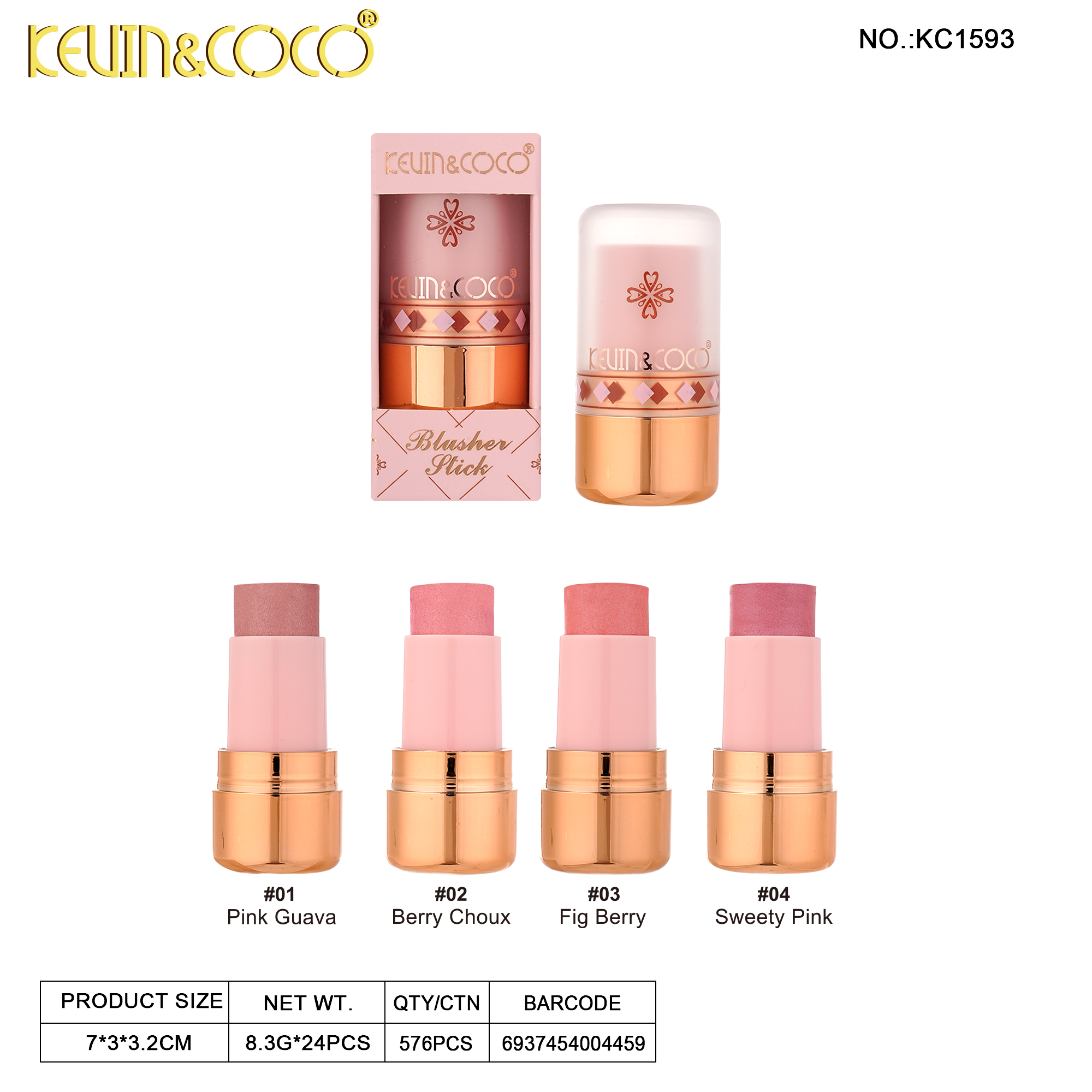 Shajar Rosemary Collection Blush Stick-24PCS(KC1953)