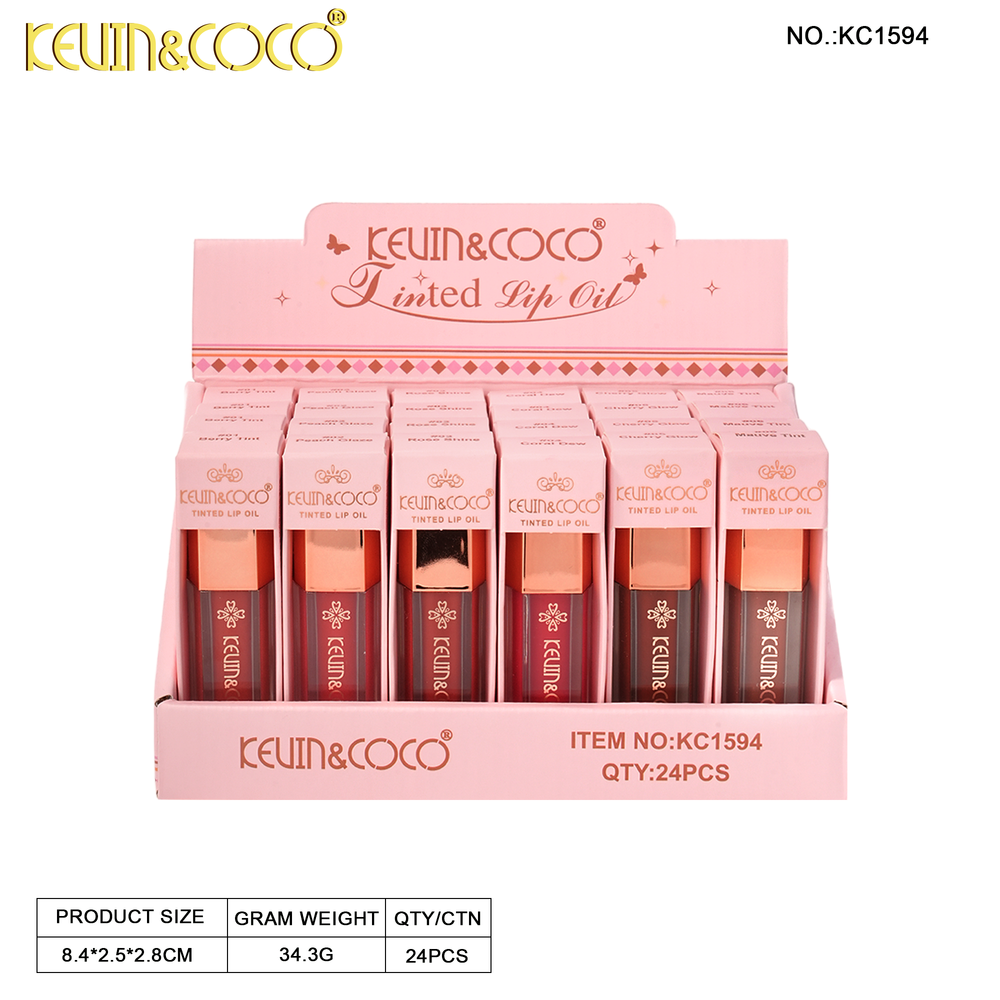 Shajar Rosemary Collection Tinted Lip Oil-24PCS(KC1594)