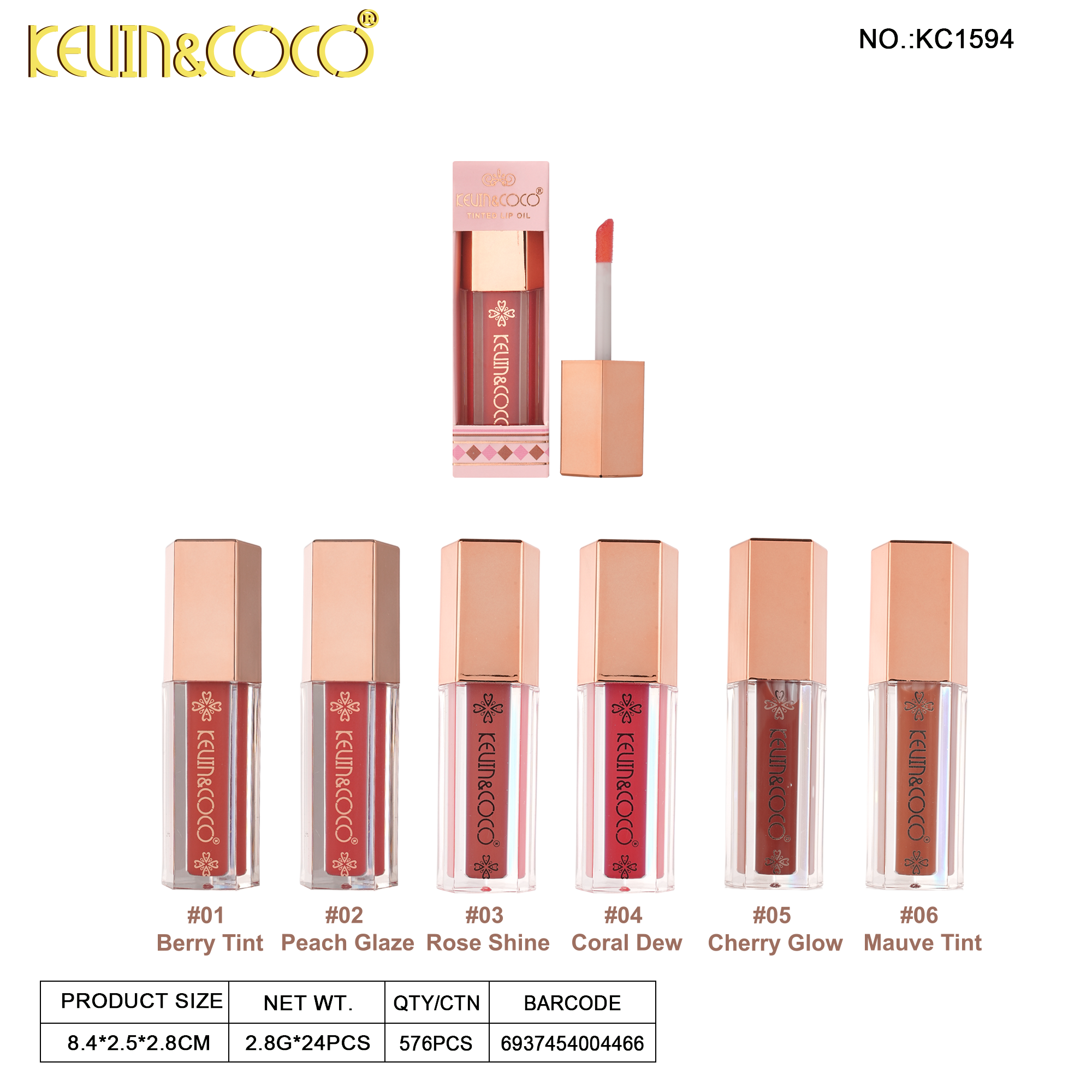 Shajar Rosemary Collection Tinted Lip Oil-24PCS(KC1594)