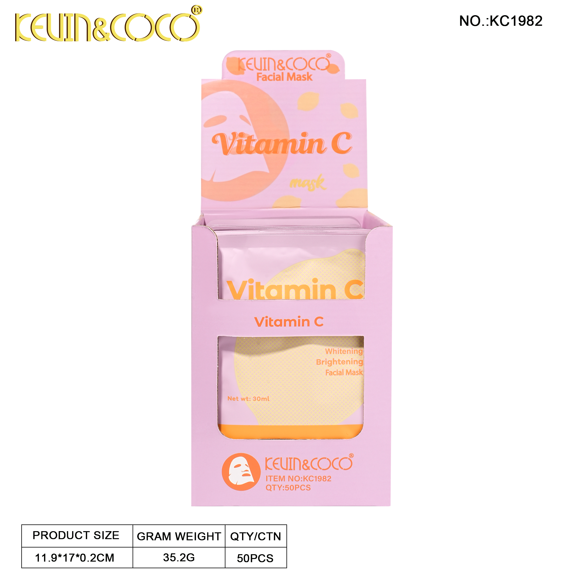 Herbal Fresh Fruit Hydrating Mask-50PCS( KC1982/KC1905/KC1918/KC1917)