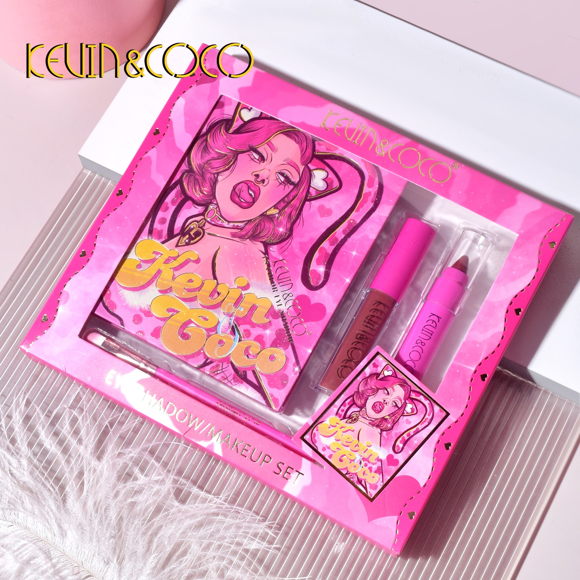 18-Color Pink Cat Lady Makeup Kit (KC231910)