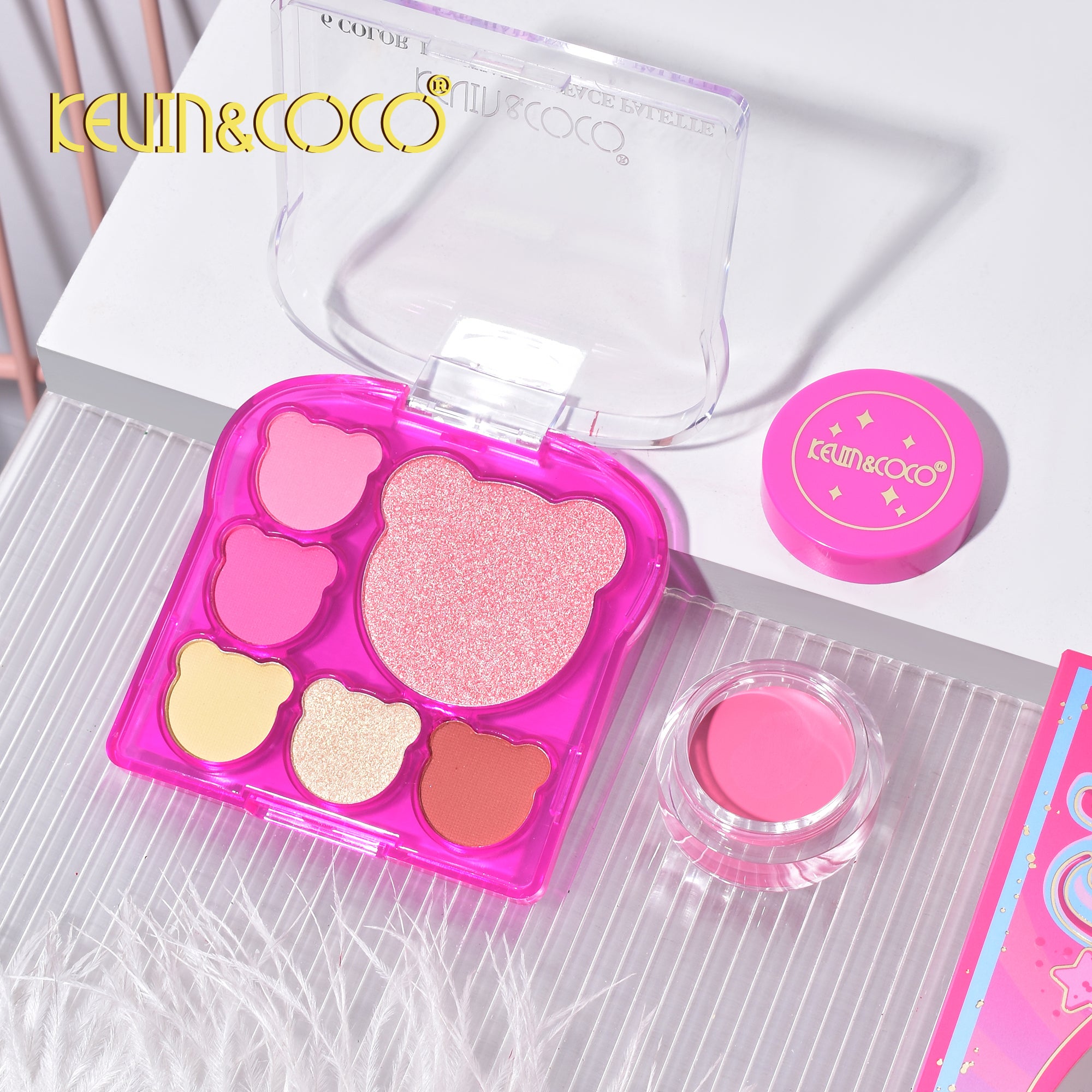 6-Color Pink Bear Makeup Kit