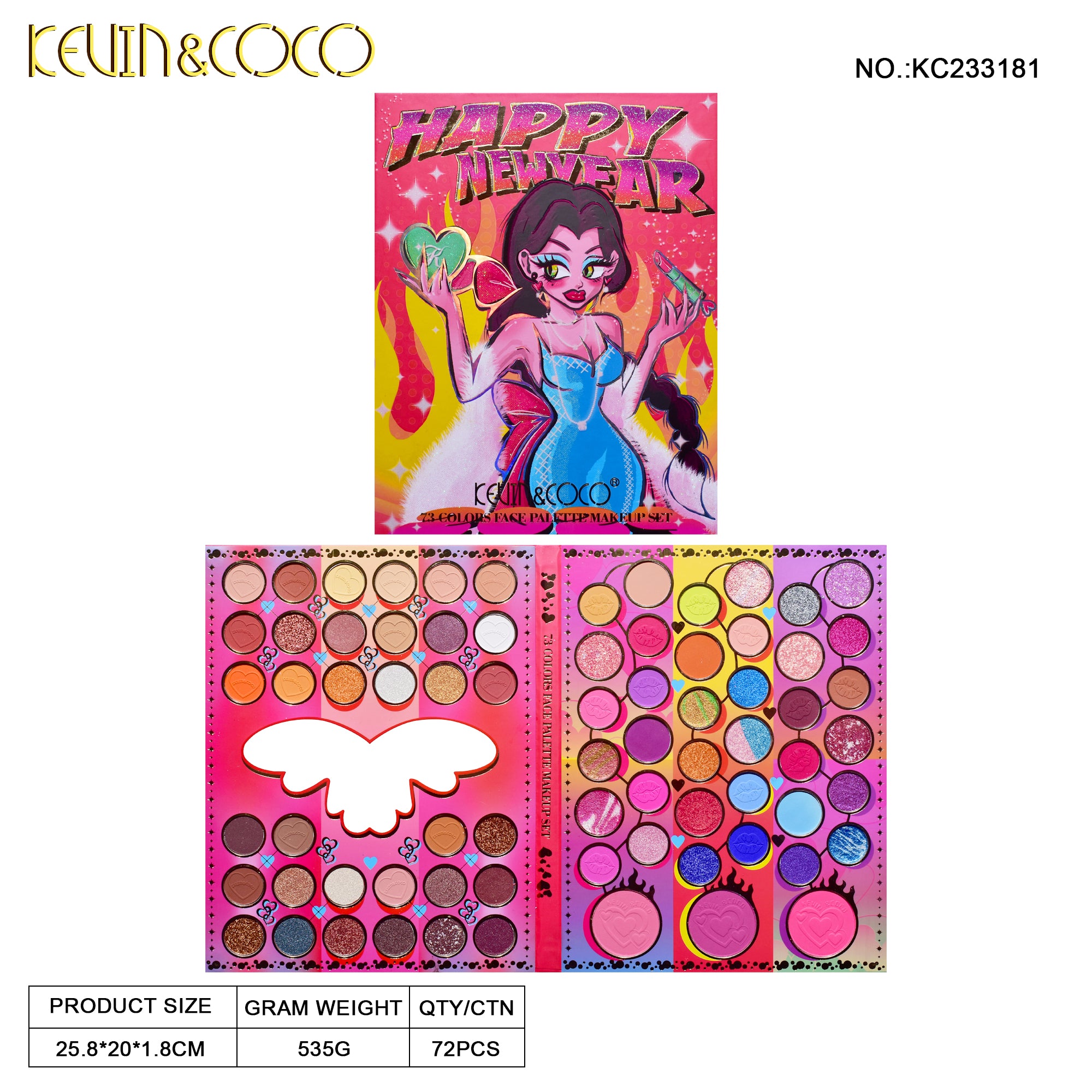 73-Color Ball Queen Eyeshadow Palette (KC233181)