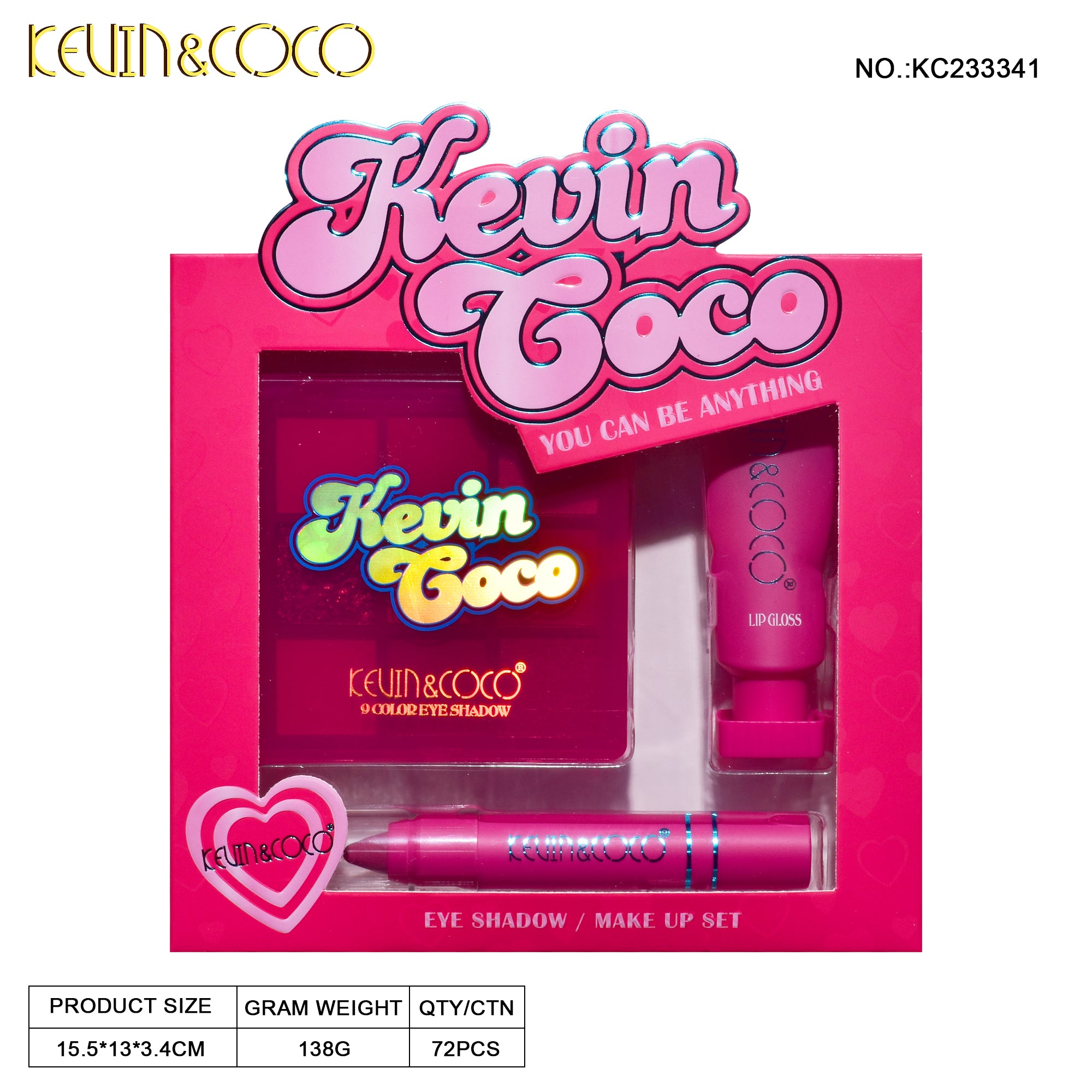 9-Color Pink Icecube Makeup Kit (KC233341)