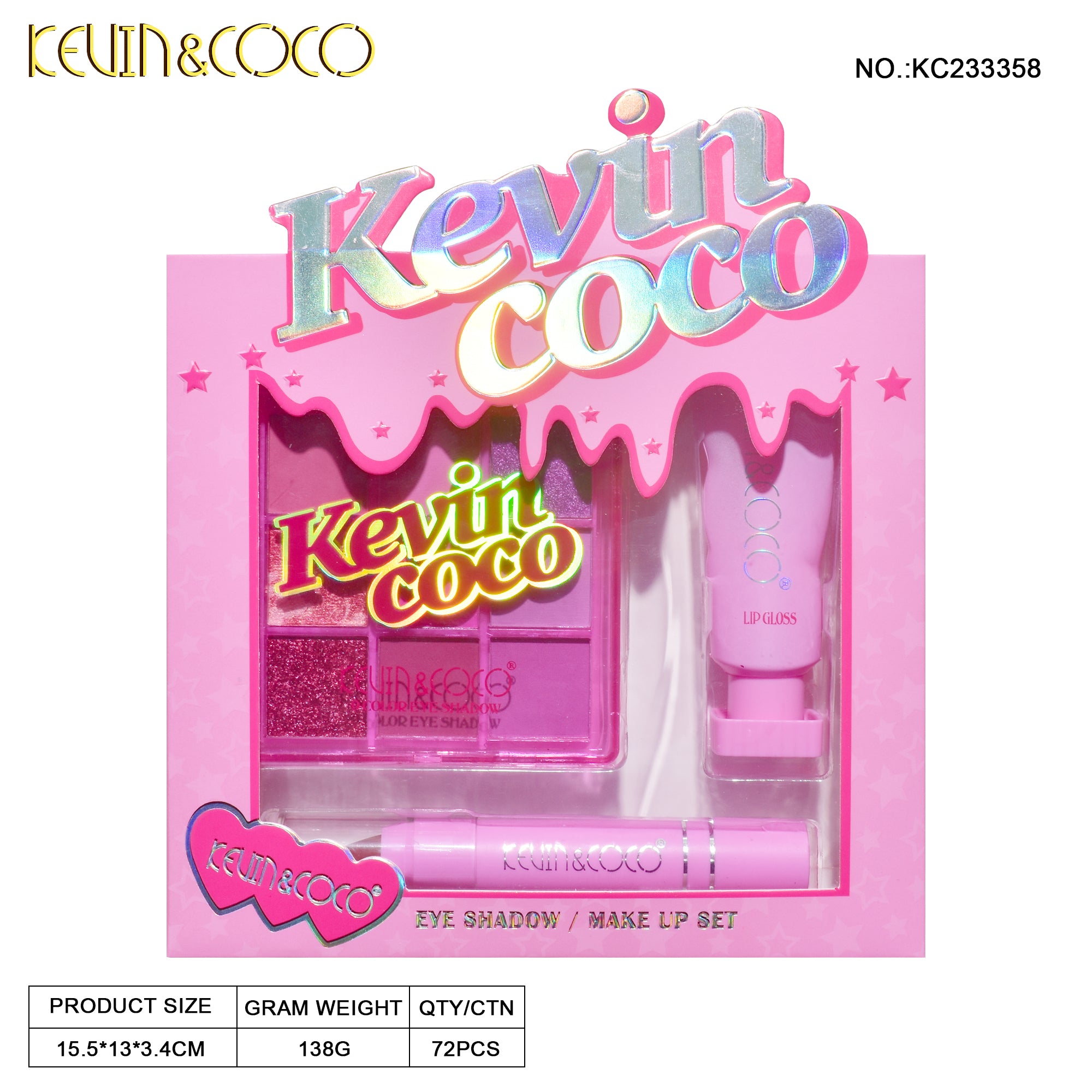 9-Color Lite Pink Makeup Kit (KC233358)