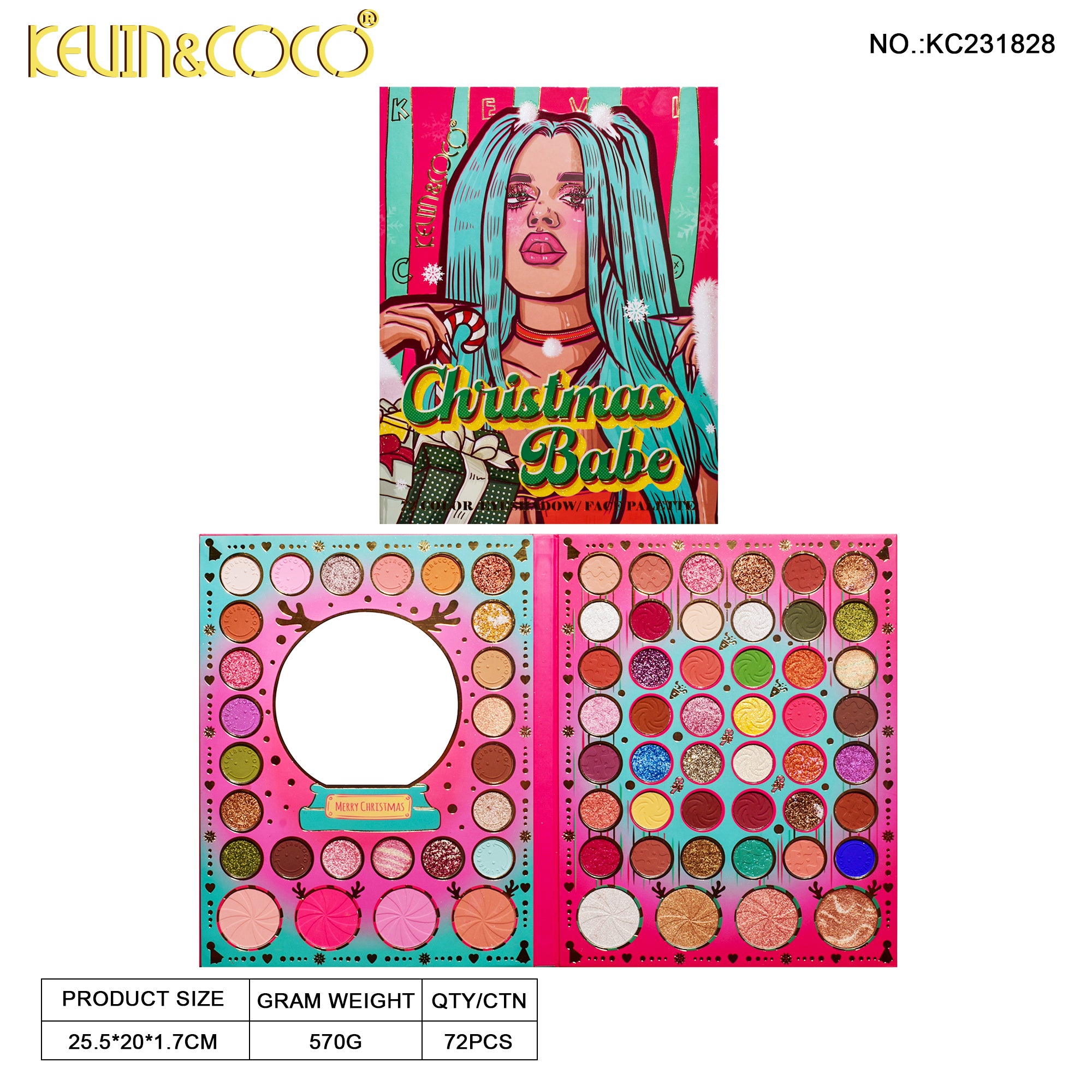 【Christmas Edition】72-Color Christmas Babe Eyeshadow Palette (KC231828)