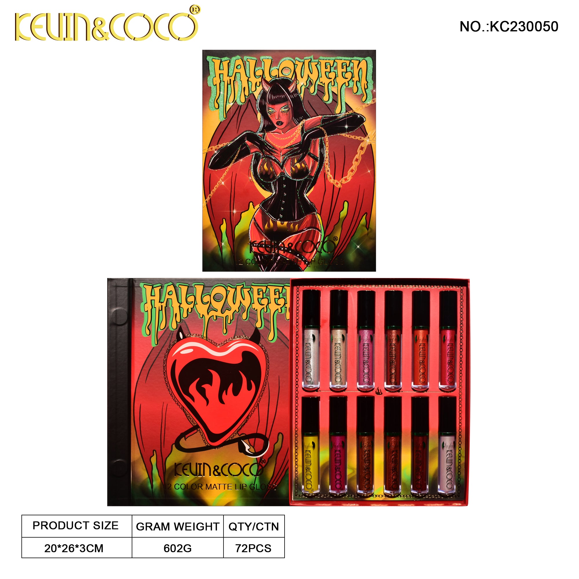 【Halloween Edition】12-Color Evil Queen Lip Gloss Set (KC230050)